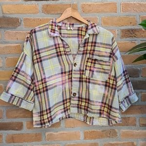 Urban Outfitters plaid button down, xs